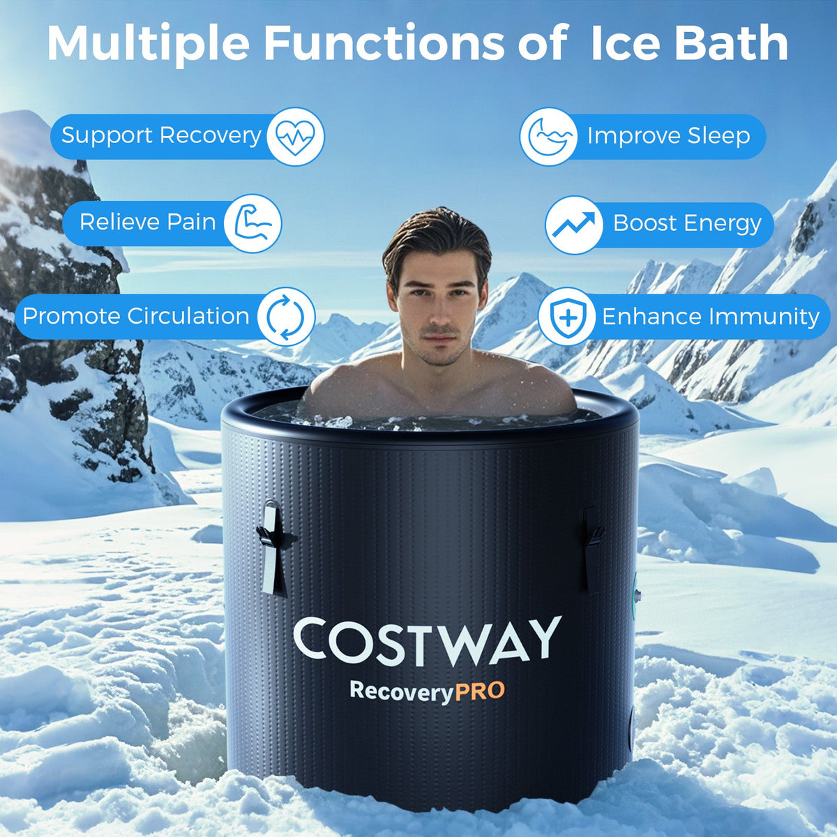 Costway 79-Gallon Portable Cold Plunge Tub with Cover