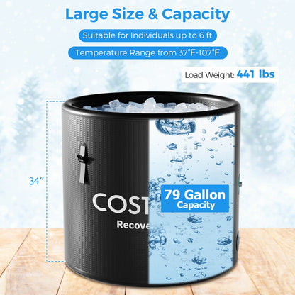 Costway 79-Gallon Portable Cold Plunge Tub with Cover