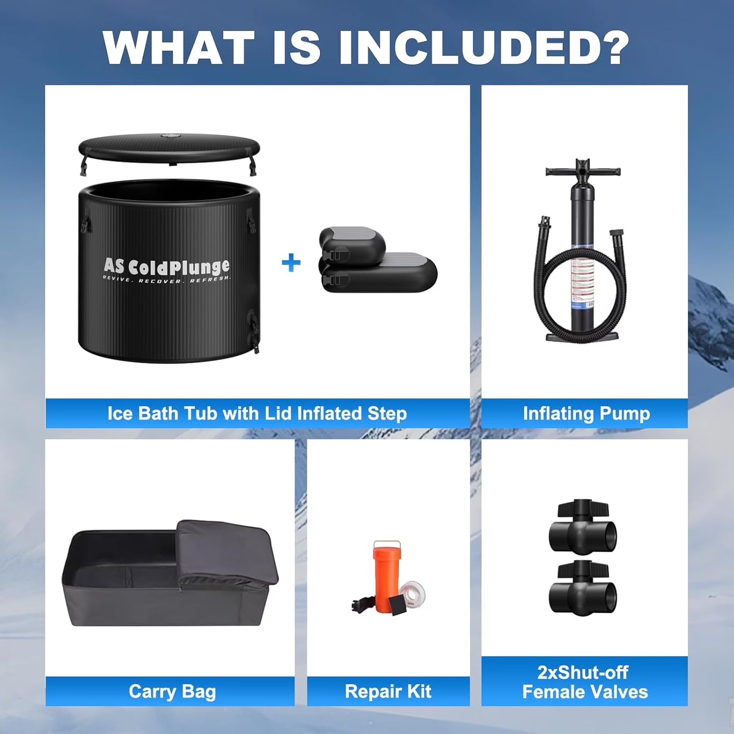 AS ColdPlunge XL Ice Bath Tub – 120 Gallon Portable Cold Plunge