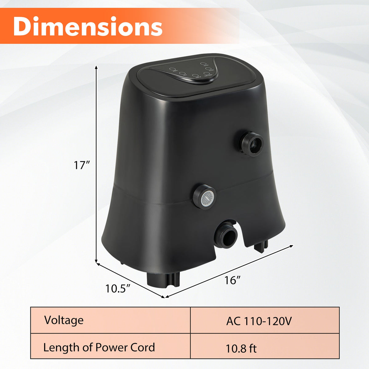 DoCred 1350W Inflatable Hot Tub Heater Pump with Touch Control