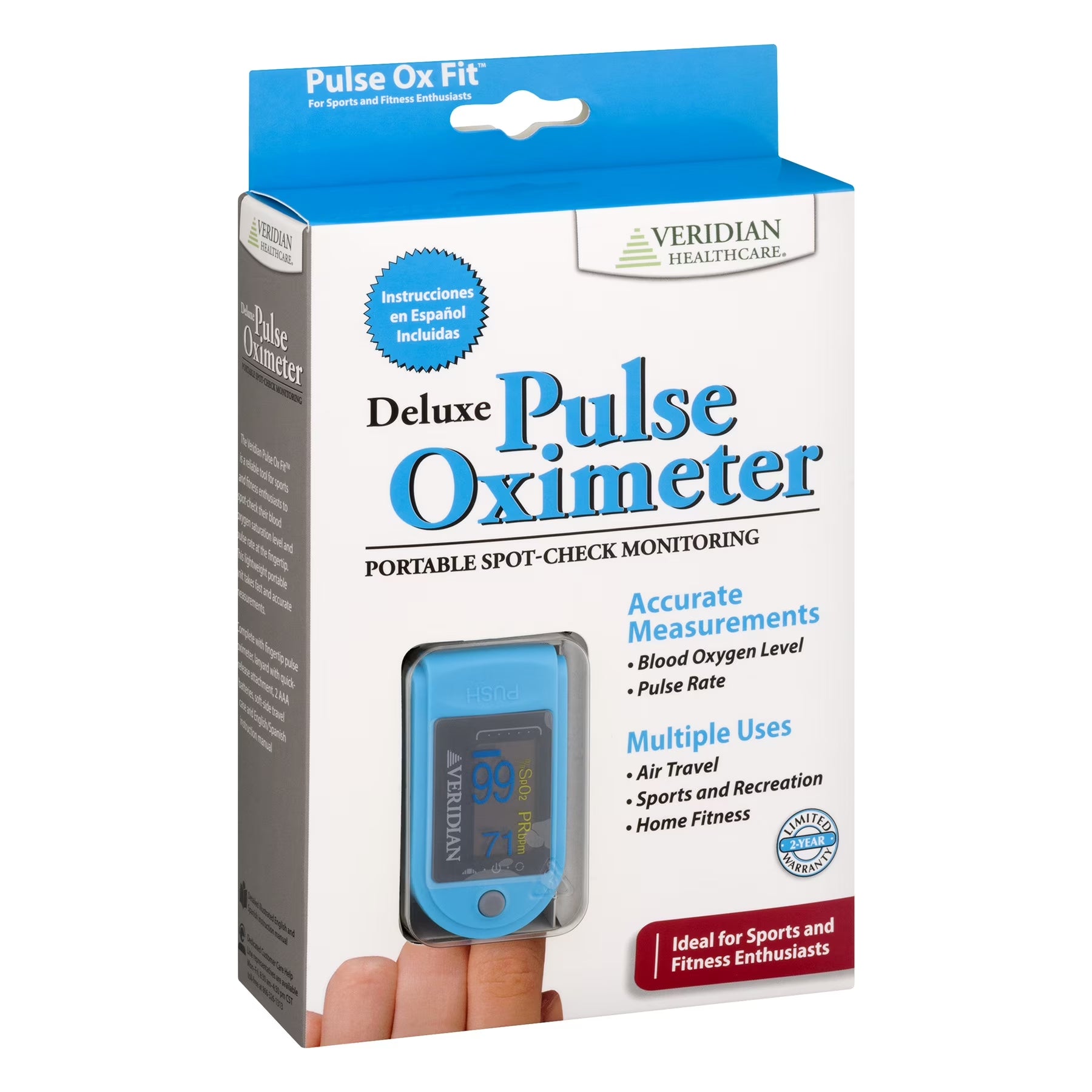 Pulse oximeter measuring blood oxygen saturation and pulse rate